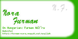 nora furman business card
